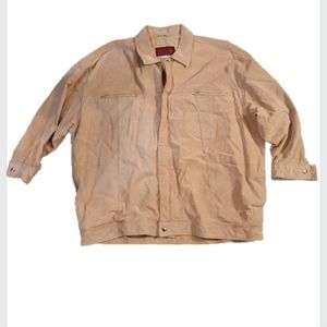 Vintage Men's Hudson Outerwear Genuine Leather Tan Jacket waist 48 2XL